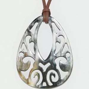 Handmade buffalo horn necklace pendant